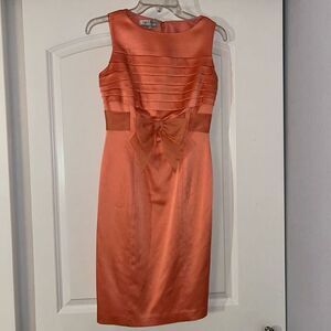 Kay Unger Orange Bow Sheath Dress 4